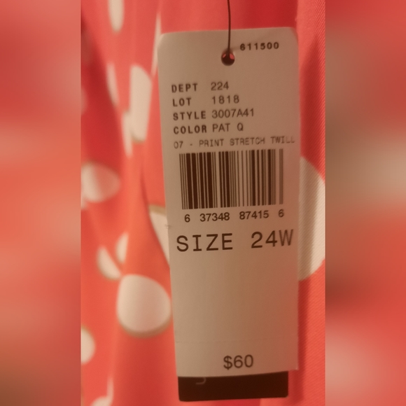 Tangerine Polka Dot Dress Sz 24 W - Picture 4 of 4